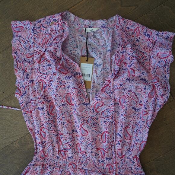 NWT‎ Hush Womens Hailey Ruffle Midi Dress In Soft Paisley Multi 12 - Picture 6 of 8